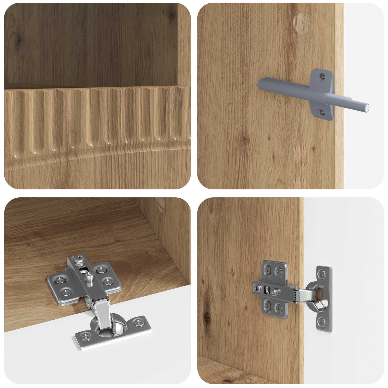 Meuble TV LED 5 pièces Chêne artisanal Bois d'ingénierie