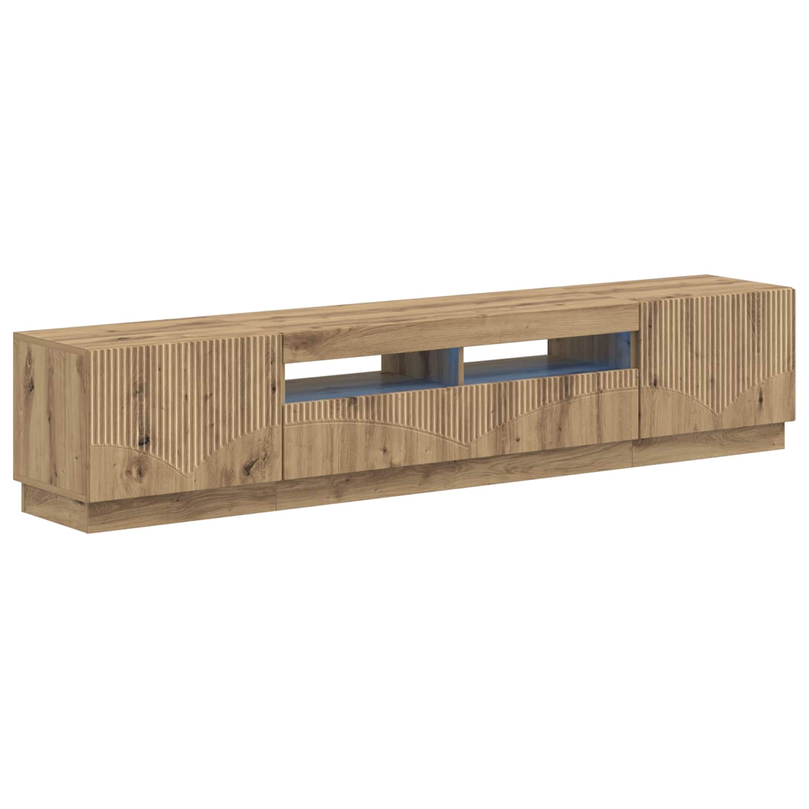 Meuble TV LED 5 pièces Chêne artisanal Bois d'ingénierie