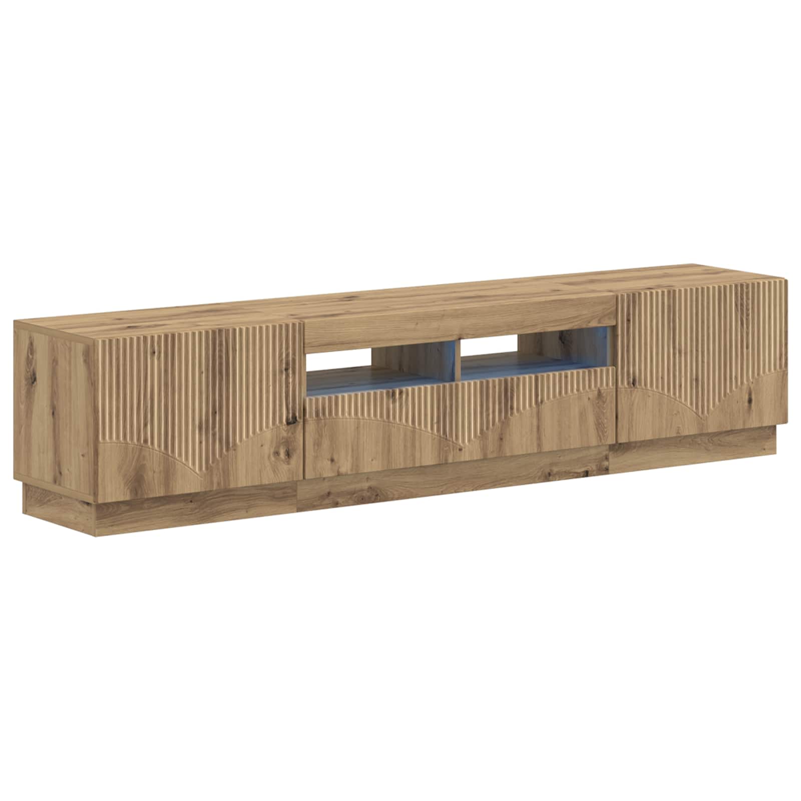 Meuble TV LED 5 pièces Chêne artisanal Bois d'ingénierie