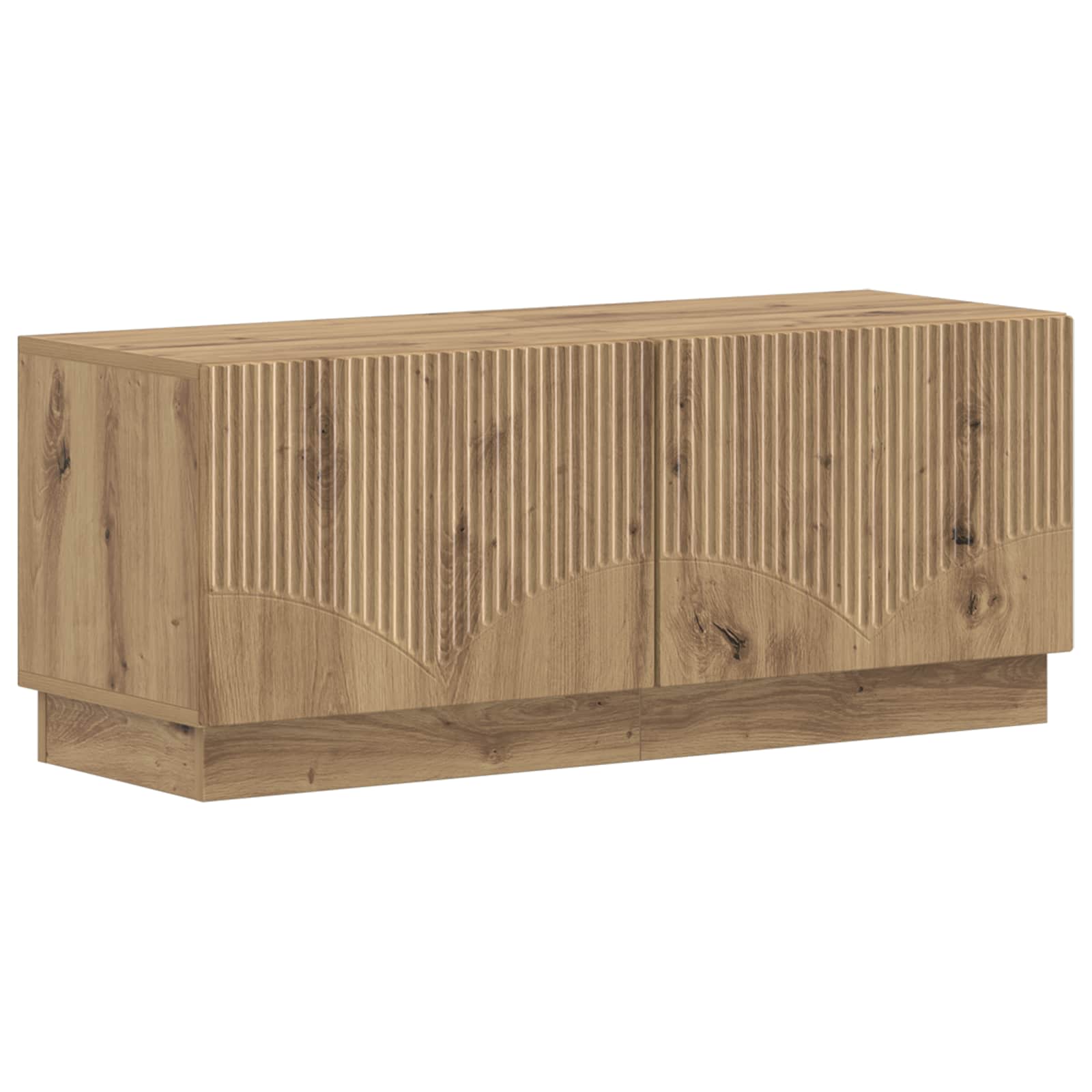 Meuble TV LED 5 pièces Chêne artisanal Bois d'ingénierie