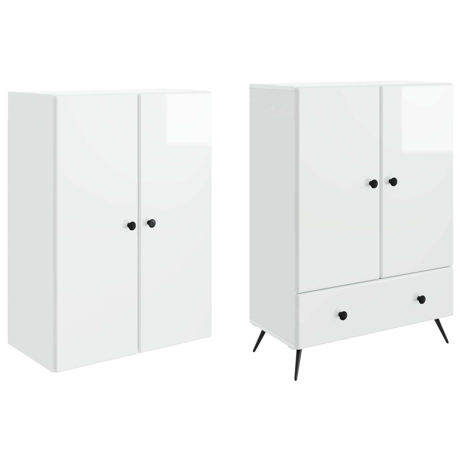 Ensemble de Meubles 2 pcs Blanc brillant Bois d'ingénierie - XIOS