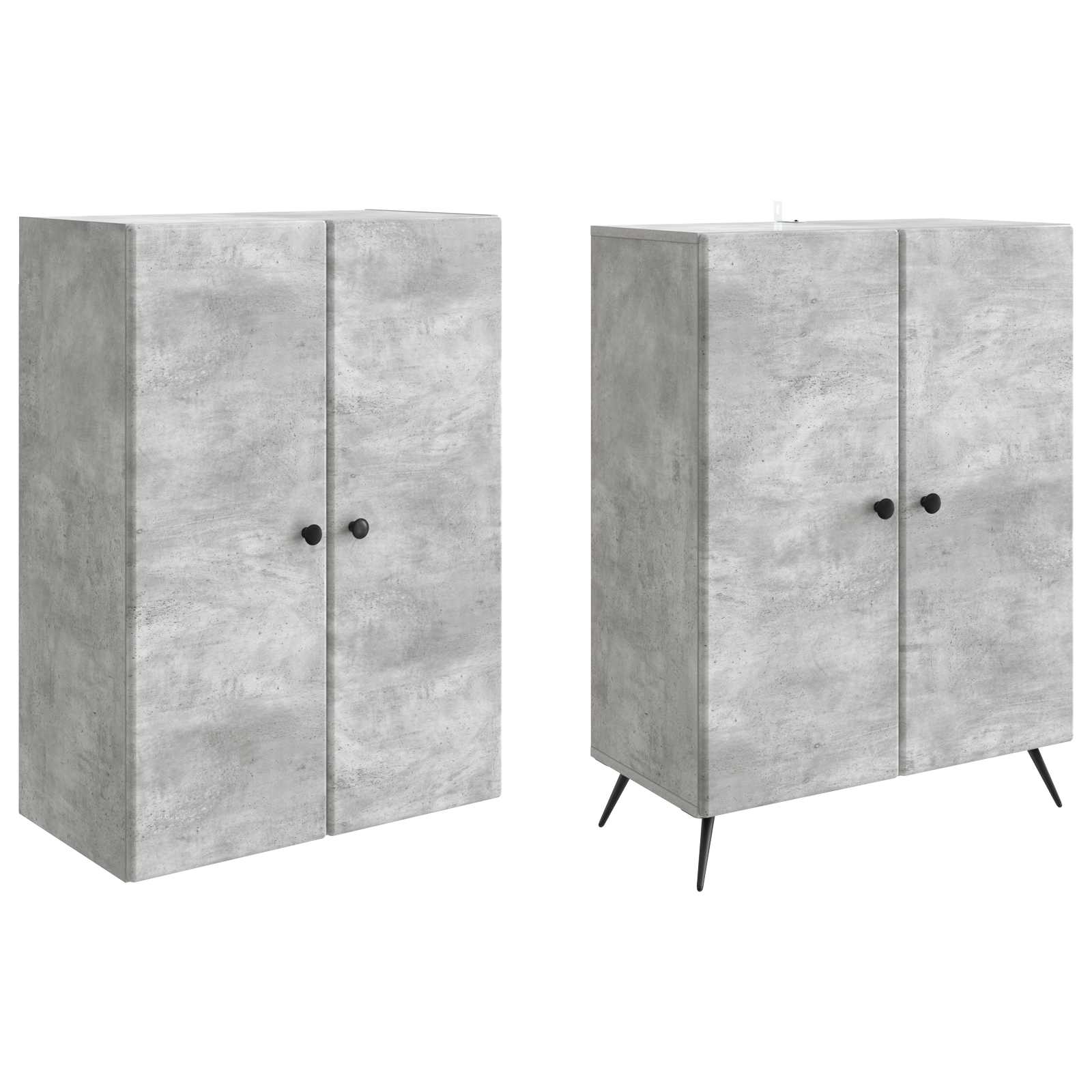 Ensemble de Meubles 2 pcs Gris béton Bois d'ingénierie - XIOS