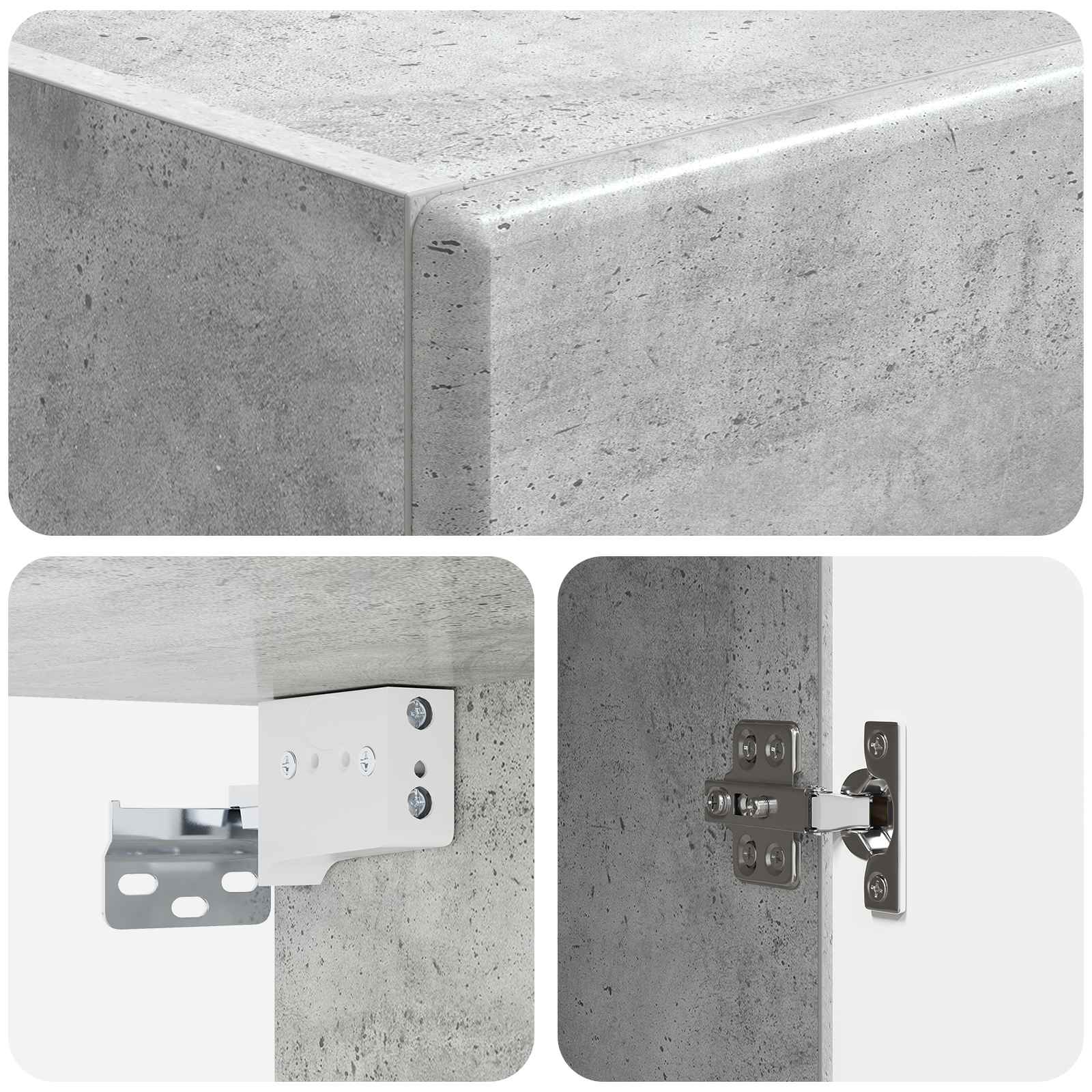 Ensemble de Meubles 2 pcs Gris béton Bois d'ingénierie - XIOS