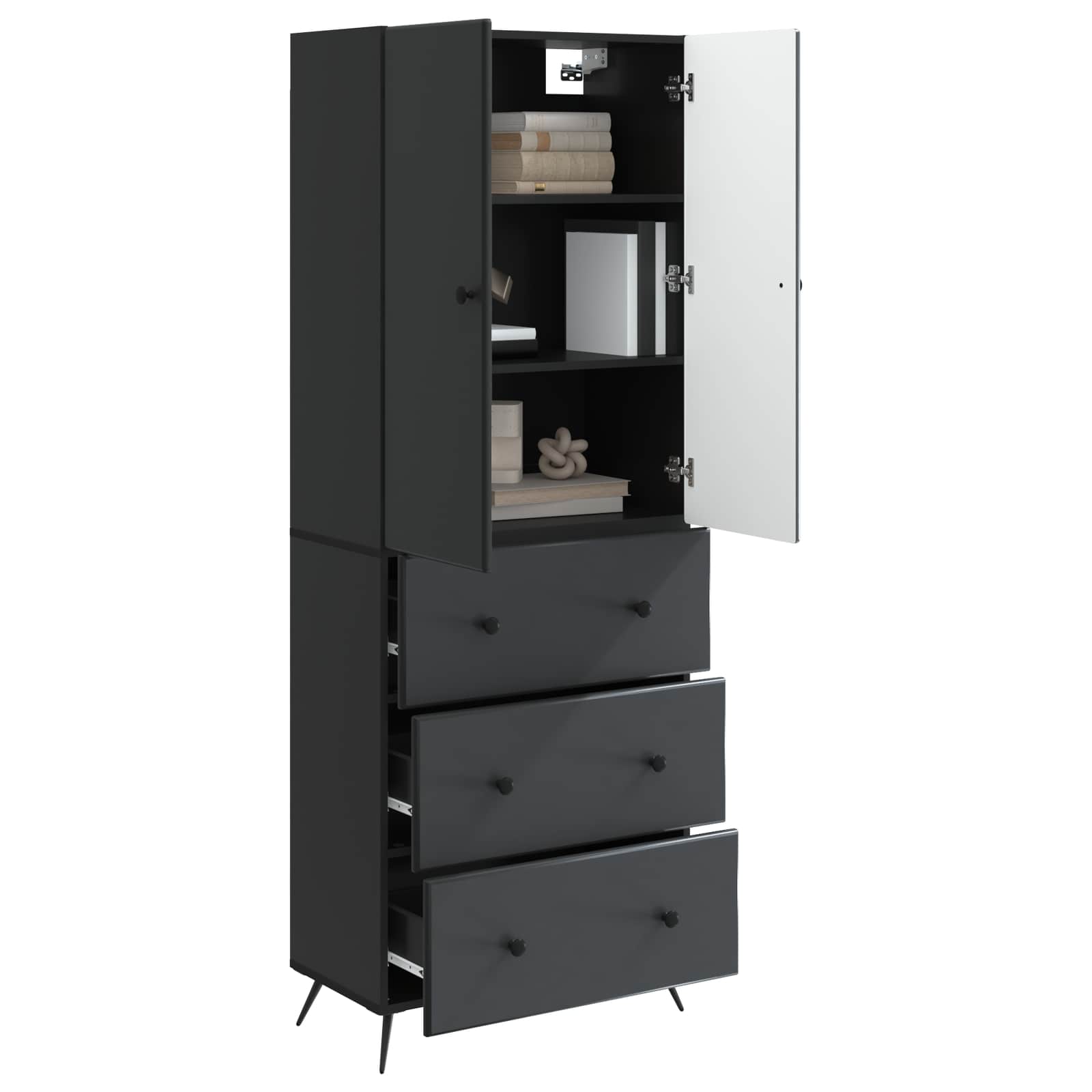 Ensemble de Meubles 2 pcs Noir 66 x 34,5 x 90 cm - XIOS