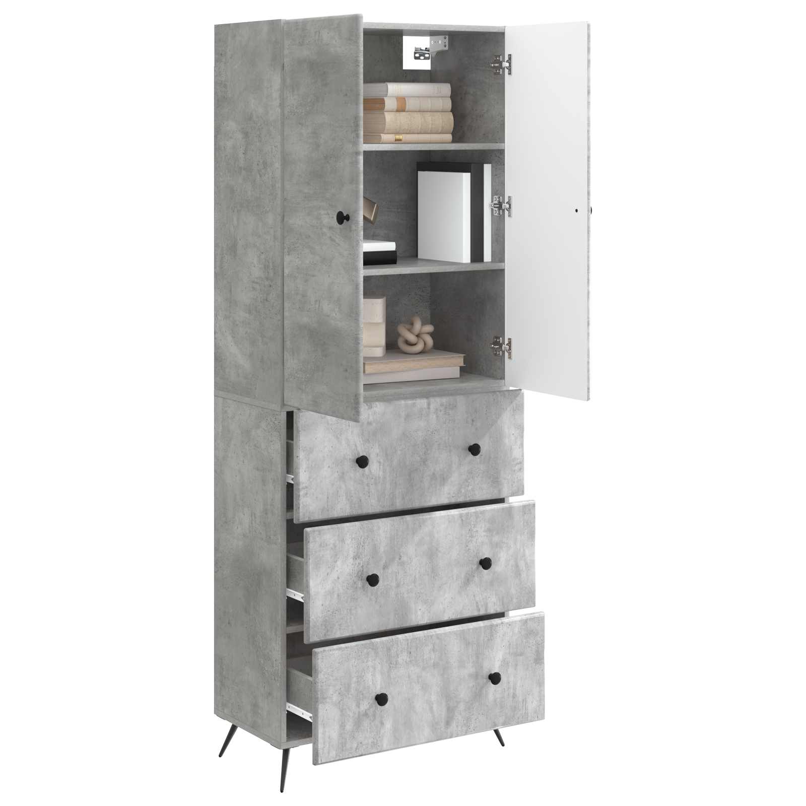 Ensemble de Meubles 2 pcs Gris béton 66 x 34,5 x 90 cm - XIOS