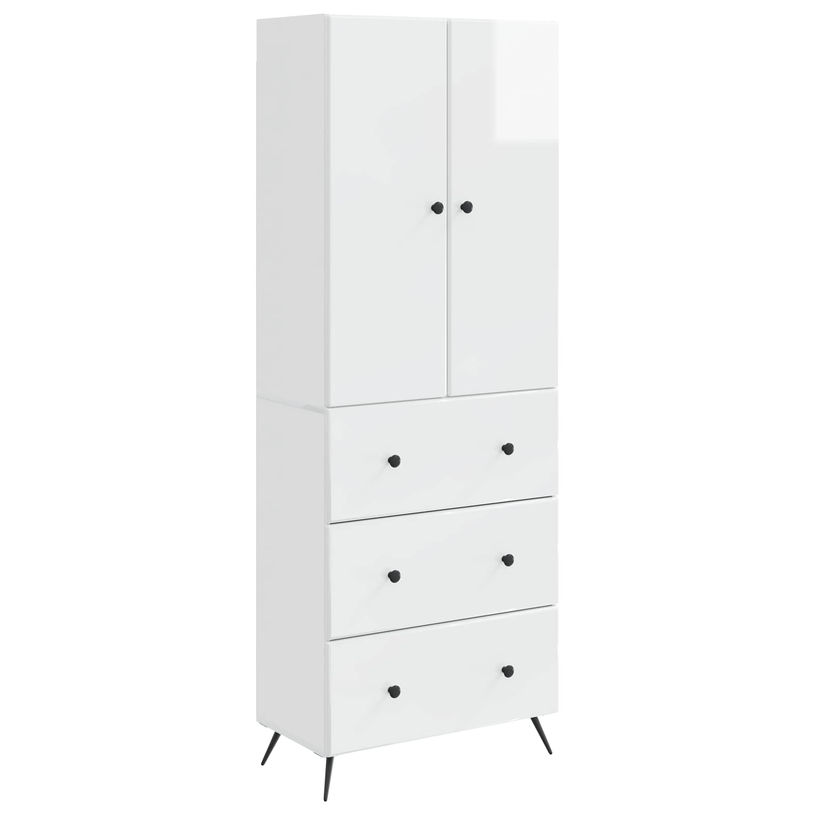 Ensemble de Meubles 2 pcs Blanc brillant 66 x 34,5 x 90 cm - XIOS