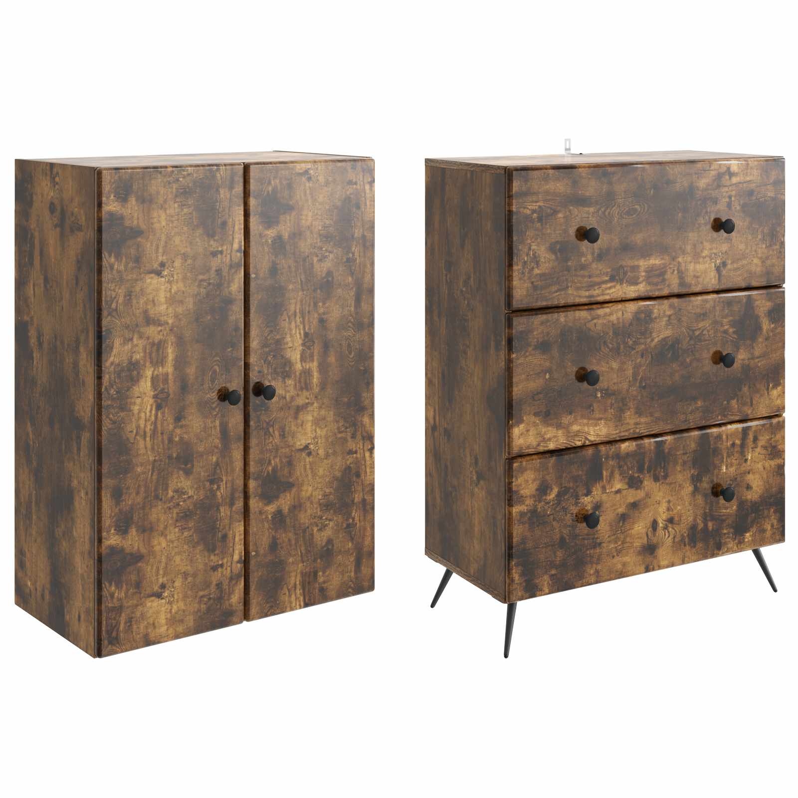 Ensemble de Meubles 2 pcs Chêne fumé 66 x 34,5 x 90 cm - XIOS