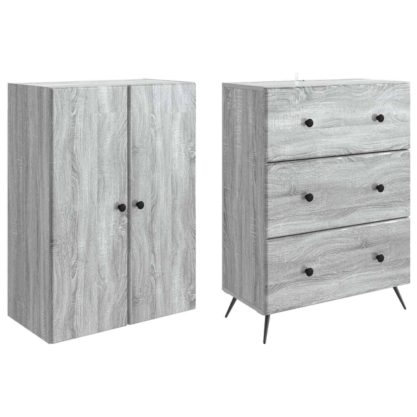 Ensemble de Meubles 2 pcs Sonoma gris 66 x 34,5 x 90 cm - XIOS