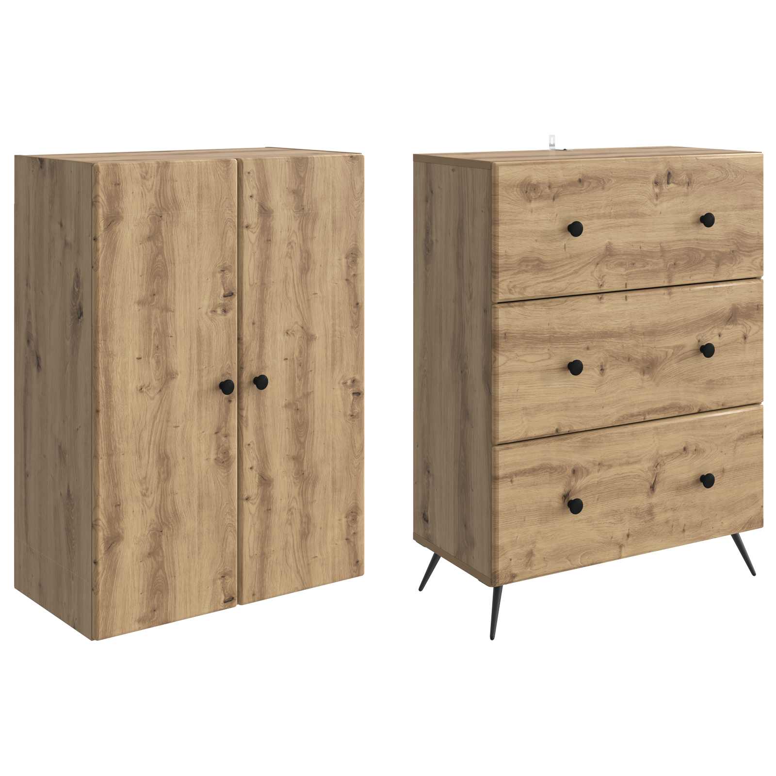 Ensemble de Meubles 2 pcs Chêne artisanal 66 x 34,5 x 90 cm - XIOS