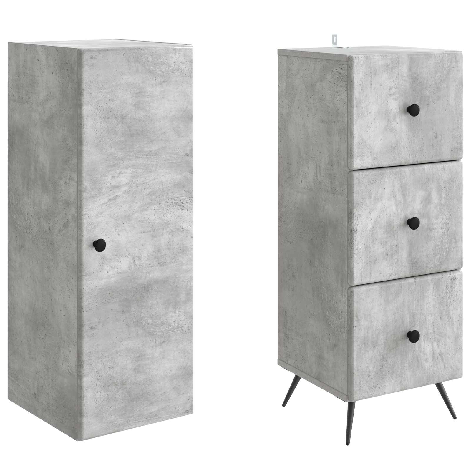 Ensemble de Meubles 2 pcs Gris béton 34,5 x 34,5 x 90 cm - XIOS
