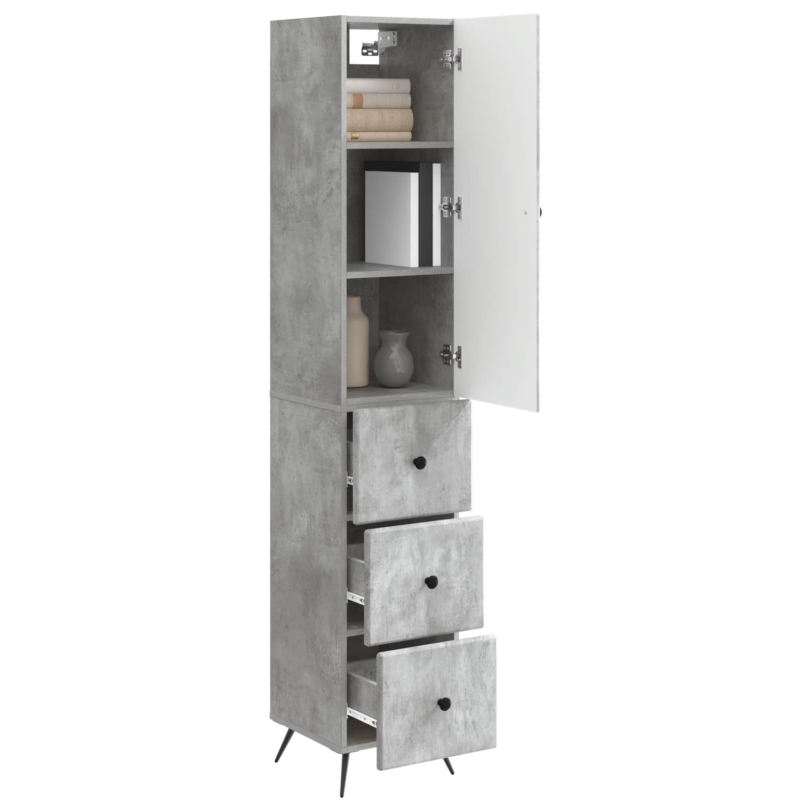 Ensemble de Meubles 2 pcs Gris béton 34,5 x 34,5 x 90 cm - XIOS