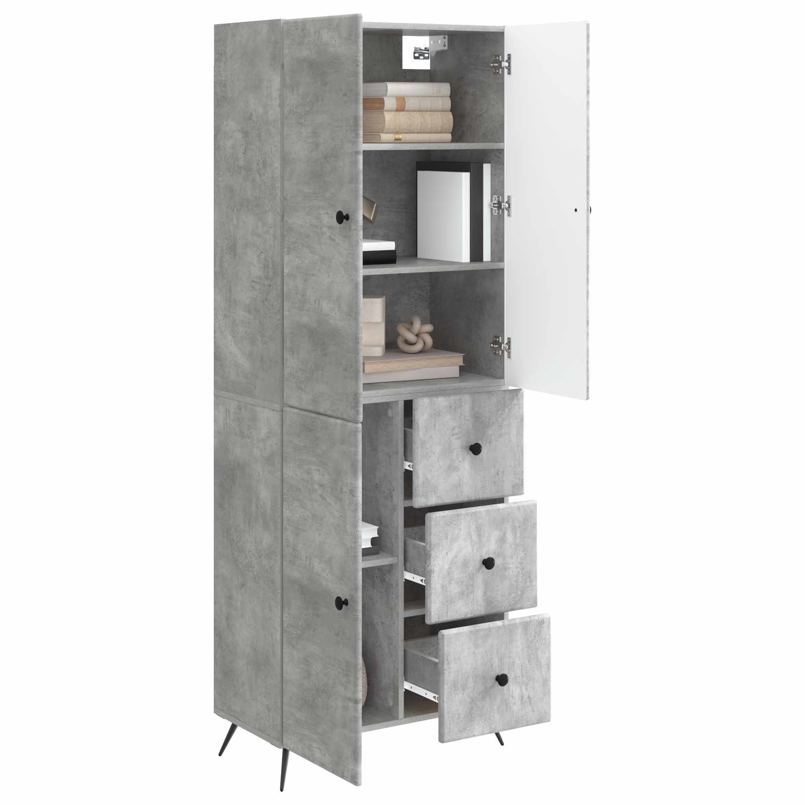 Ensemble de Meubles 2 pcs Gris béton Bois d'ingénierie - XIOS