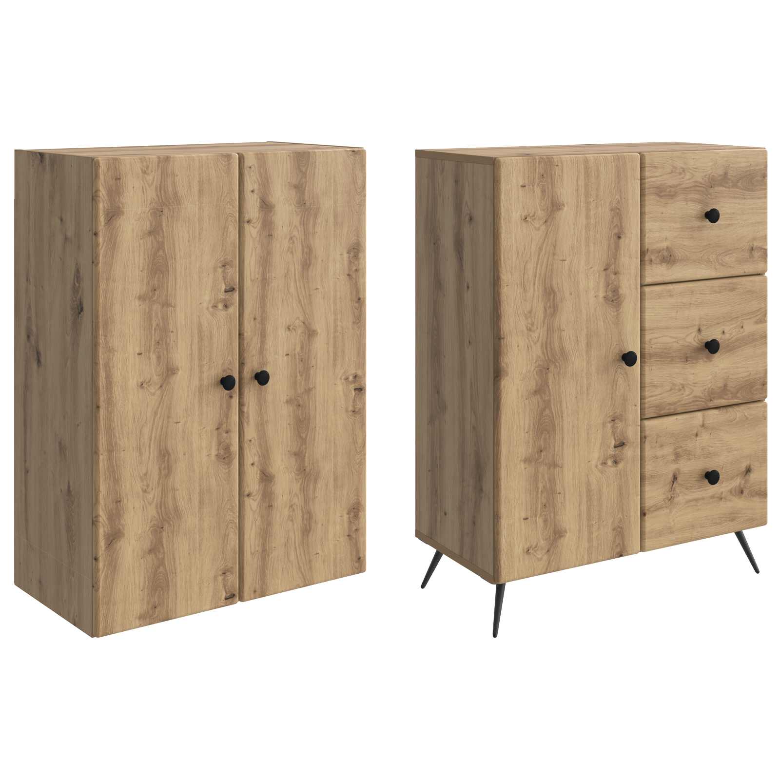 Ensemble de Meubles 2 pcs Chêne artisanal Bois d'ingénierie - XIOS