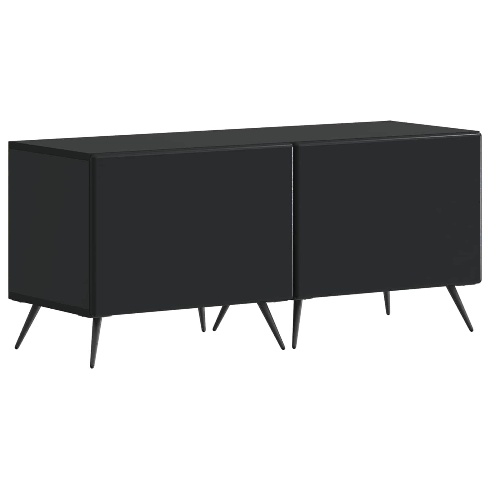 Meuble TV LED 5 pièces Noir Bois d'ingénierie