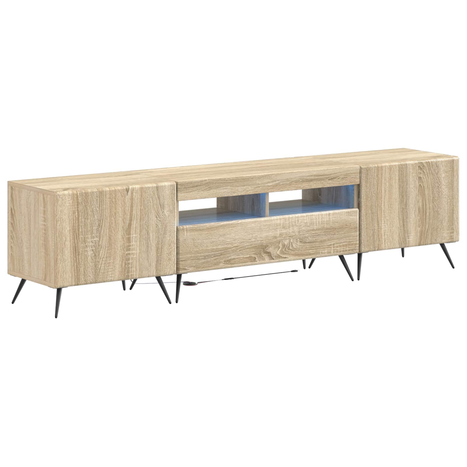 Meuble TV LED 5 pièces Chêne Sonoma Bois d'ingénierie