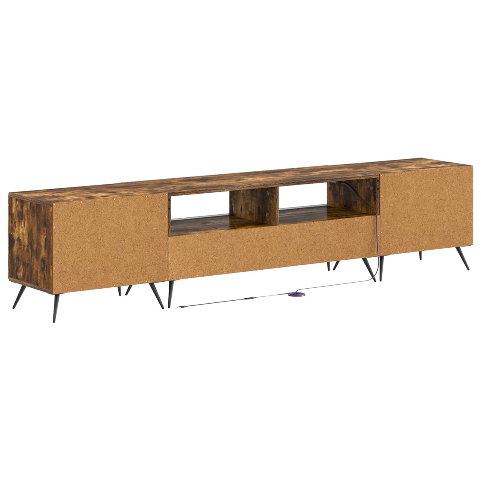 Meuble TV LED 5 pièces Chêne fumé Bois d'ingénierie