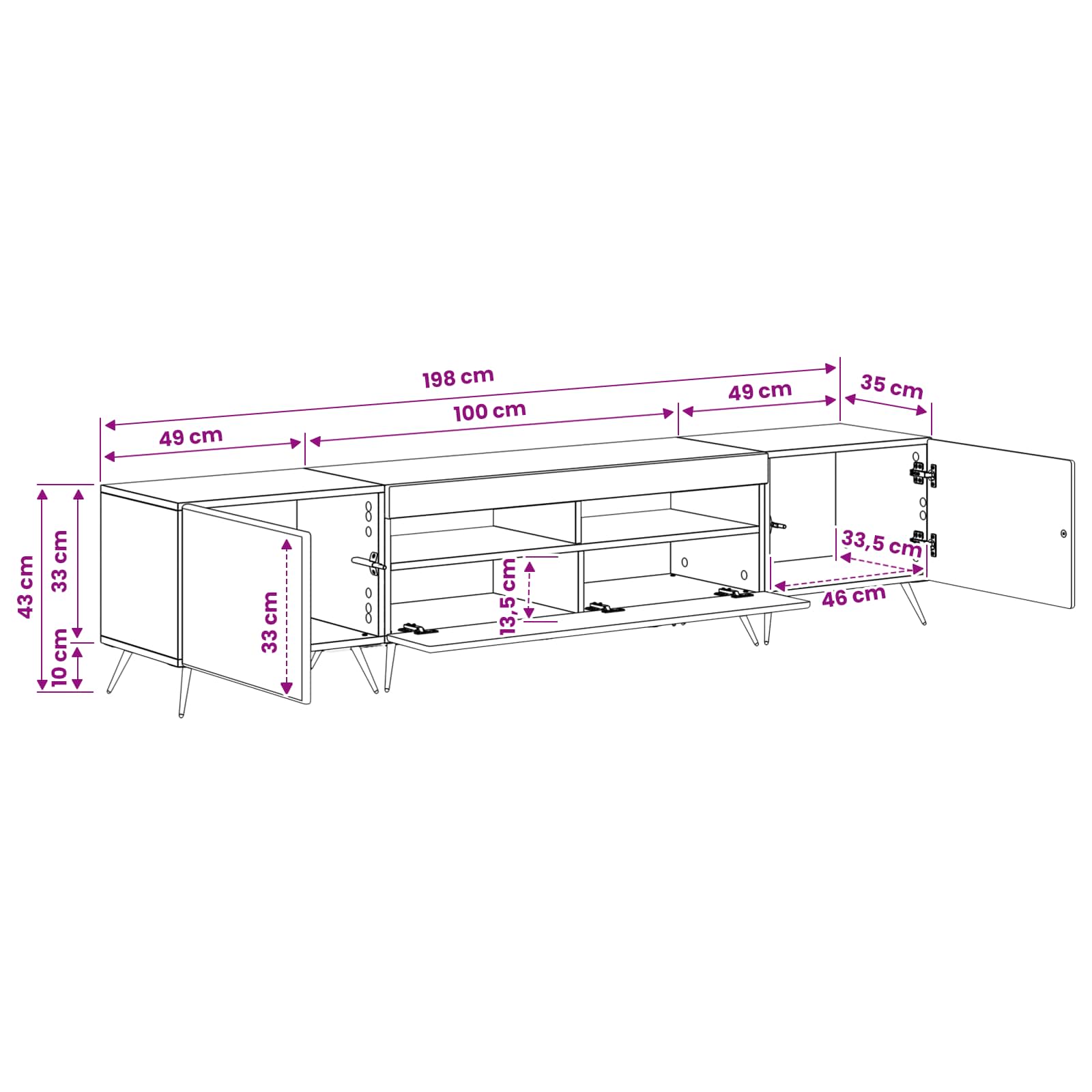 Meuble TV LED 5 pièces Chêne fumé Bois d'ingénierie