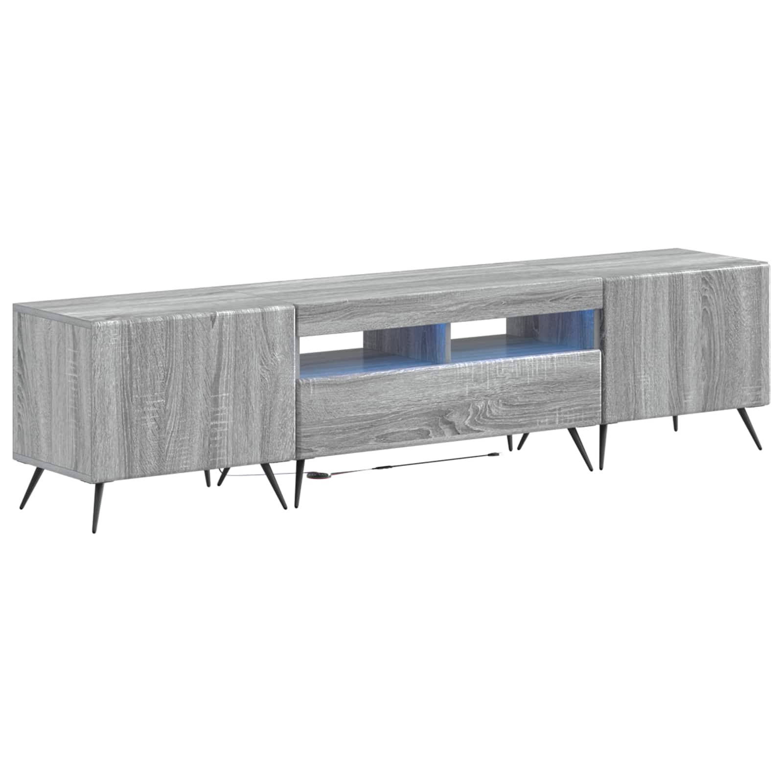 Meuble TV LED 5 pièces Sonoma gris Bois d'ingénierie