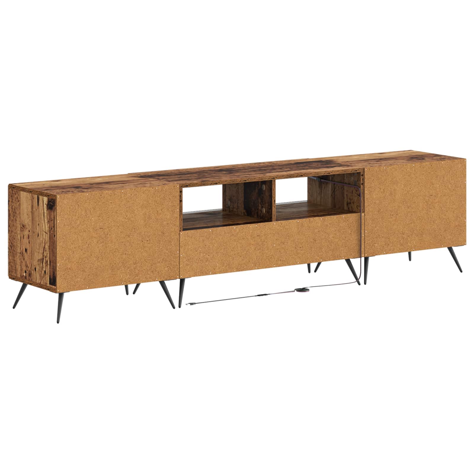 Meuble TV LED 5 pièces Bois ancien Bois d'ingénierie