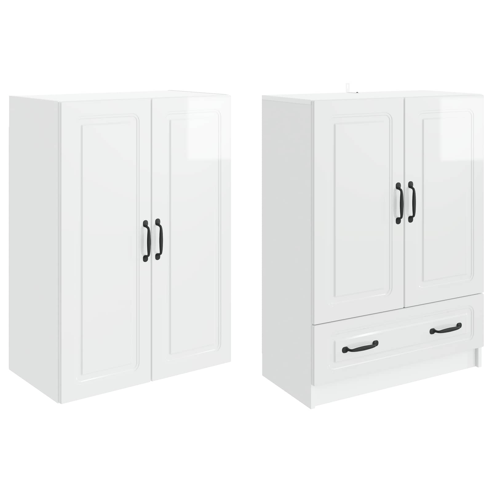 Ensemble de Meubles 2 pcs Blanc brillant Bois d'ingénierie - XIOS