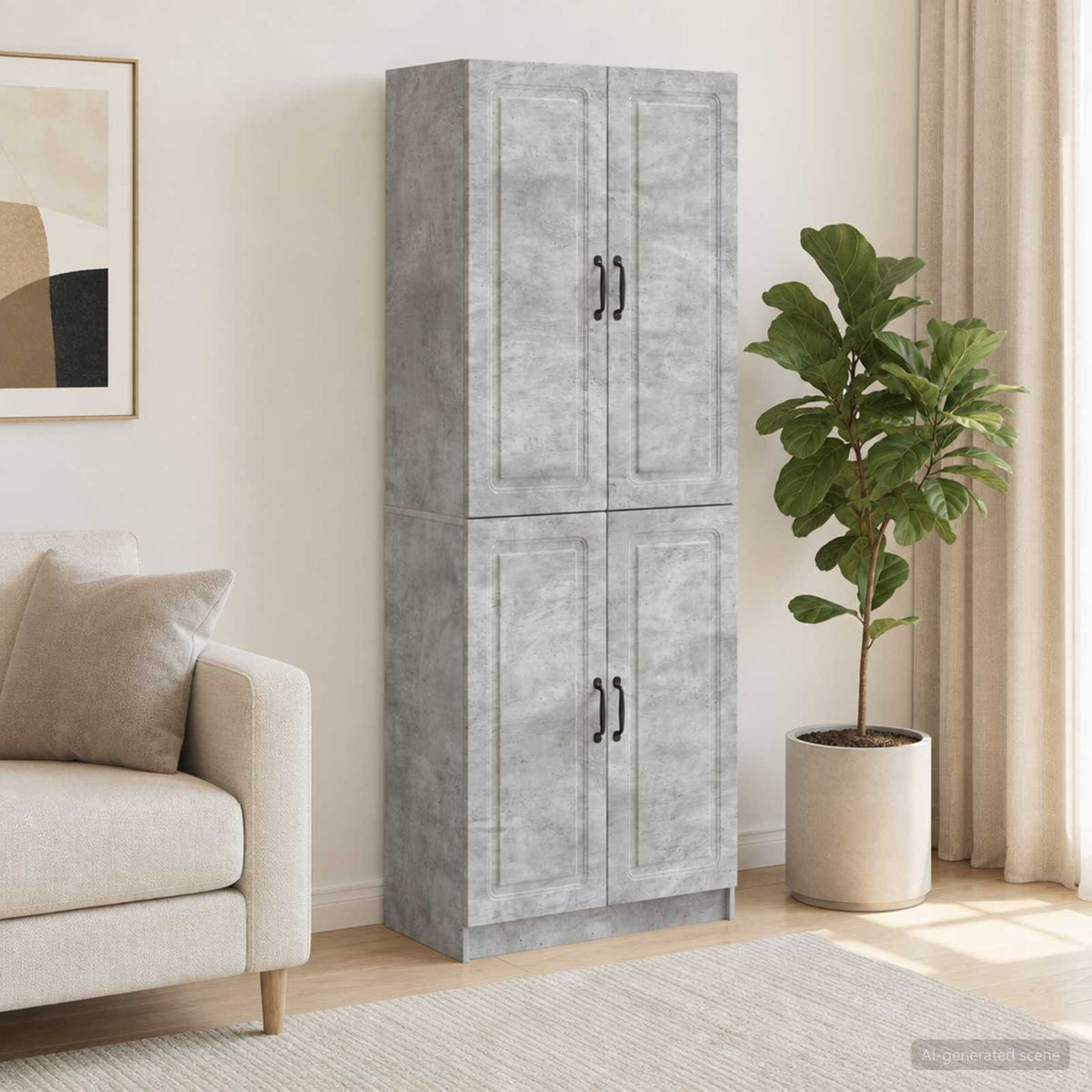 Ensemble de Meubles 2 pc Gris béton Bois d'ingénierie - XIOS
