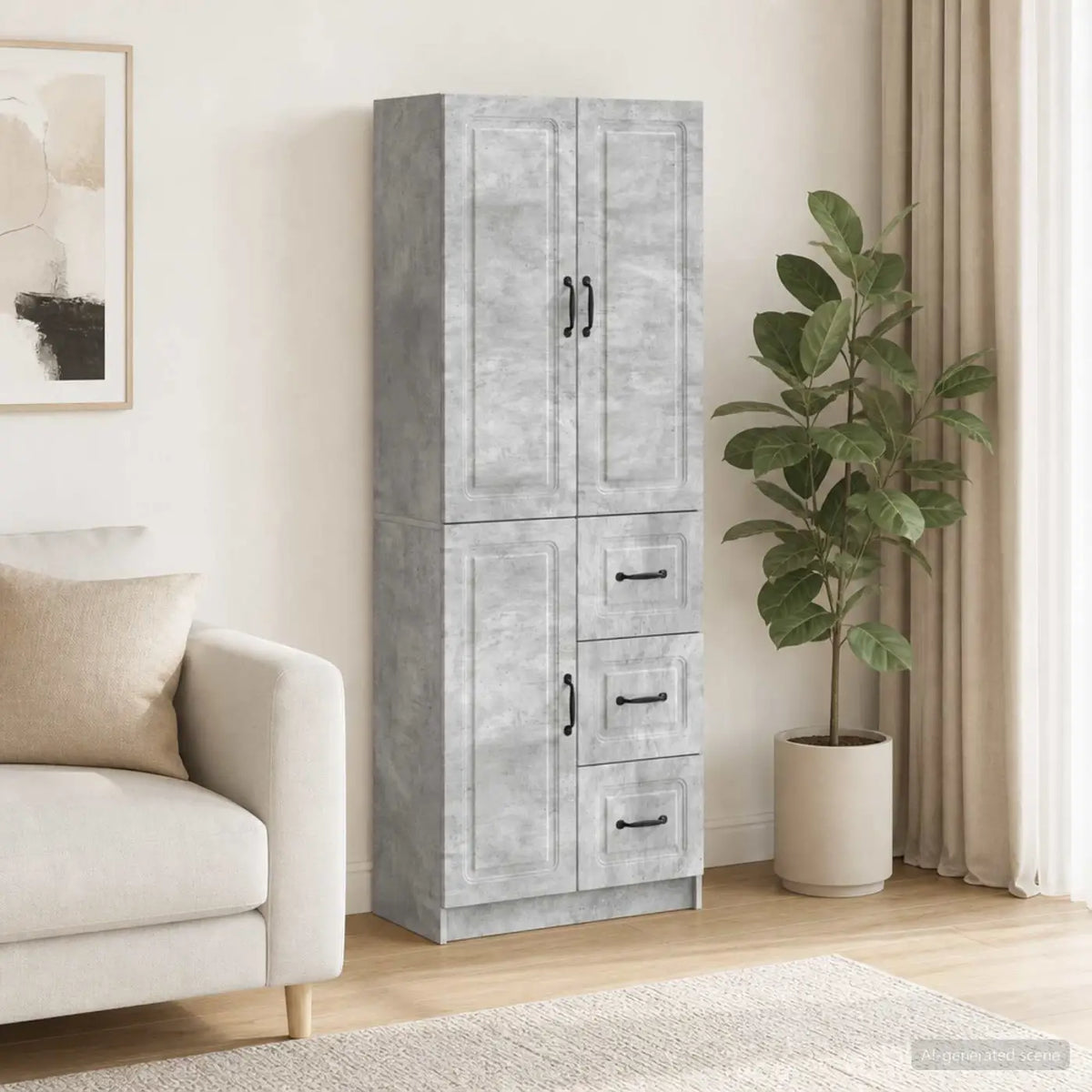 Ensemble de Meubles 2 pc Gris béton Bois d’ingénierie - XIOS