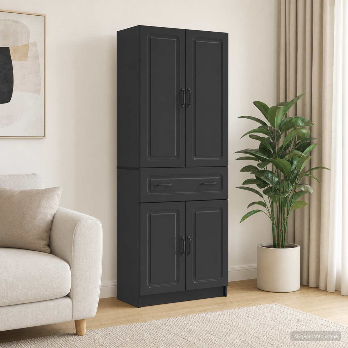 Ensemble de Meubles 2 pc Noir Bois d'ingénierie - XIOS