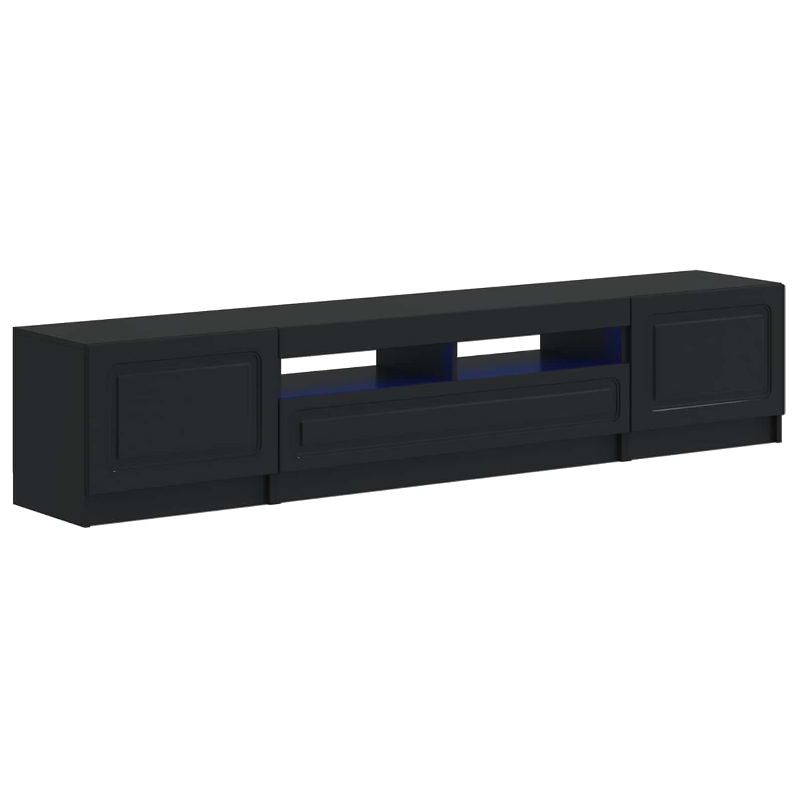 Meuble TV LED 5 pièces Noir Bois d'ingénierie