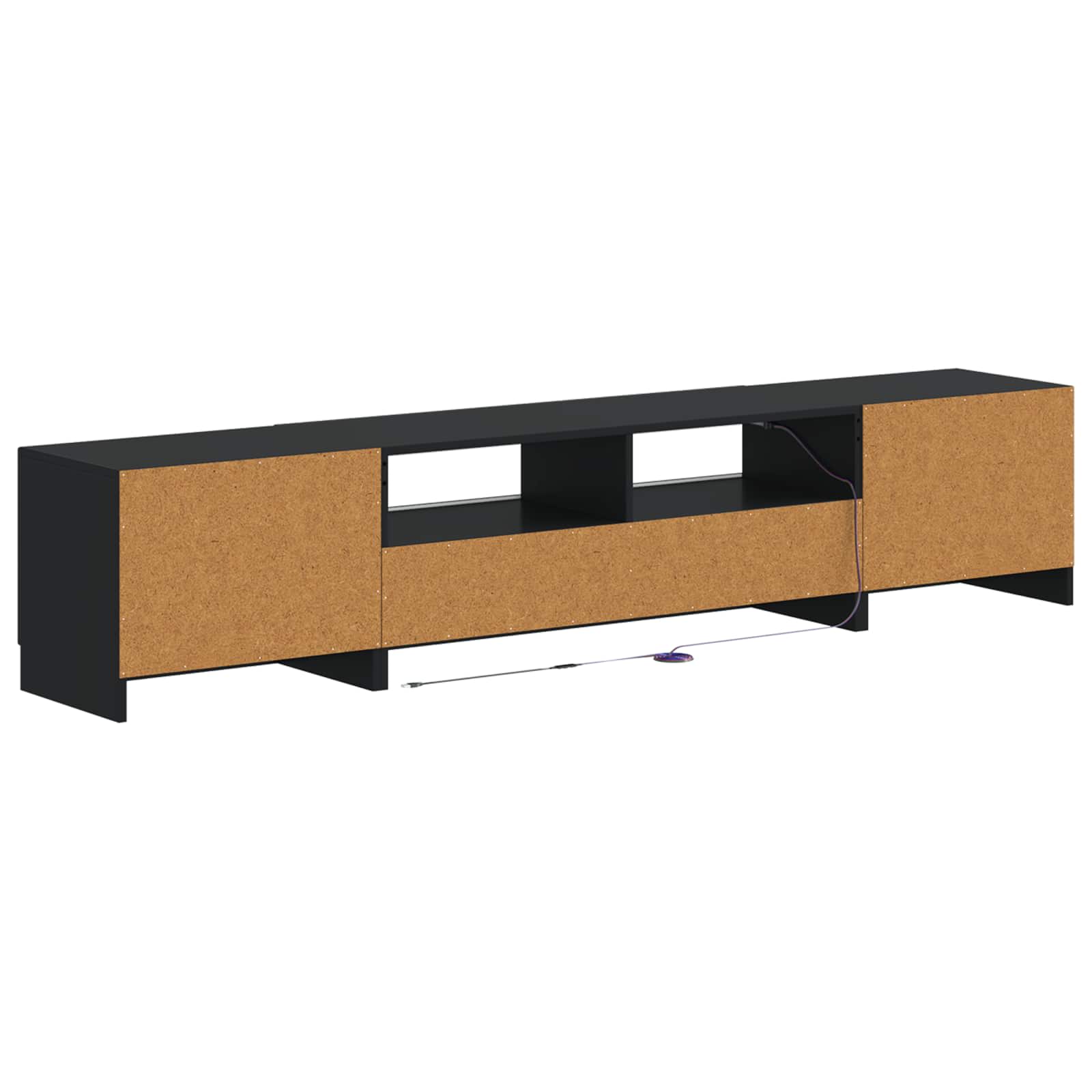 Meuble TV LED 5 pièces Noir Bois d'ingénierie