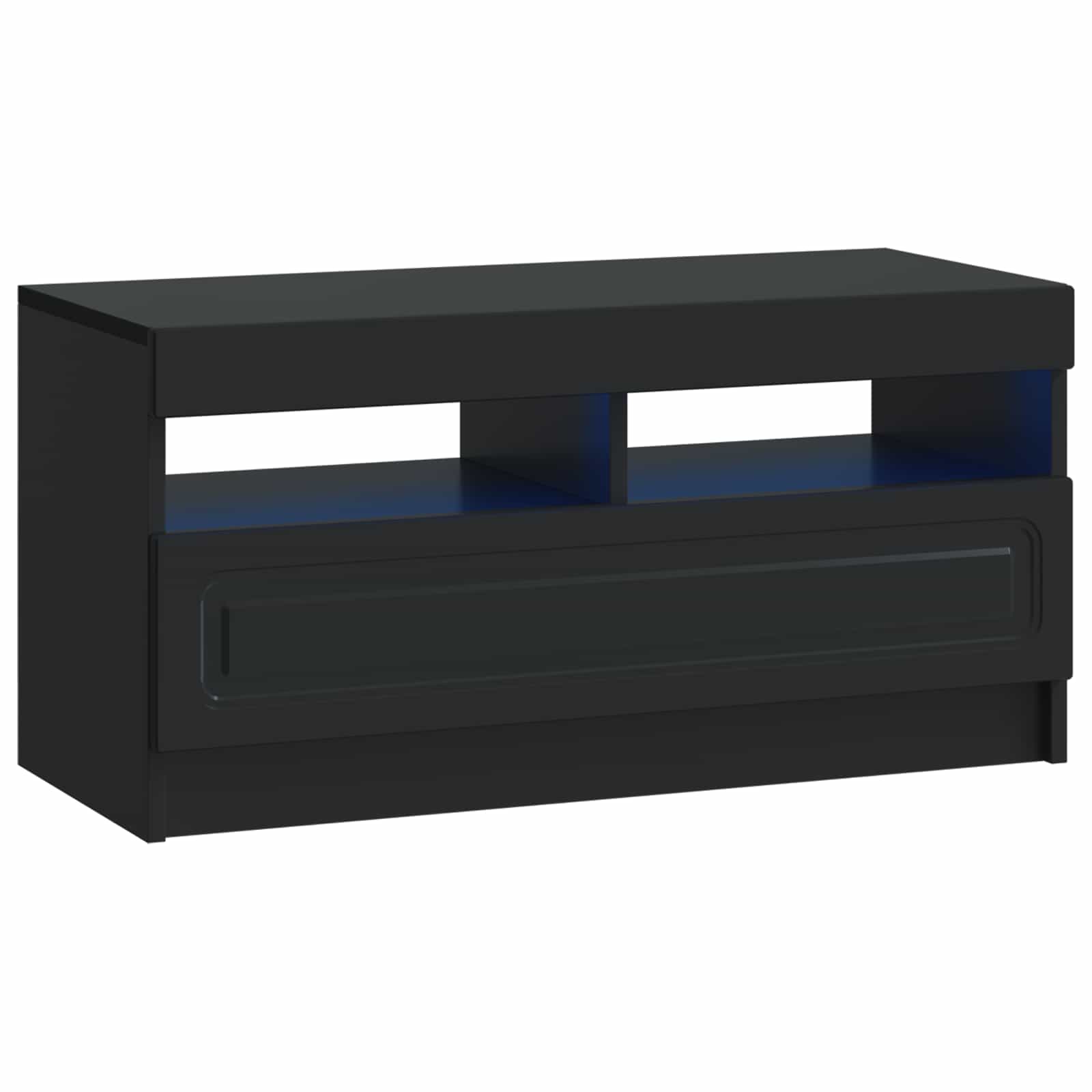 Meuble TV LED 5 pièces Noir Bois d'ingénierie