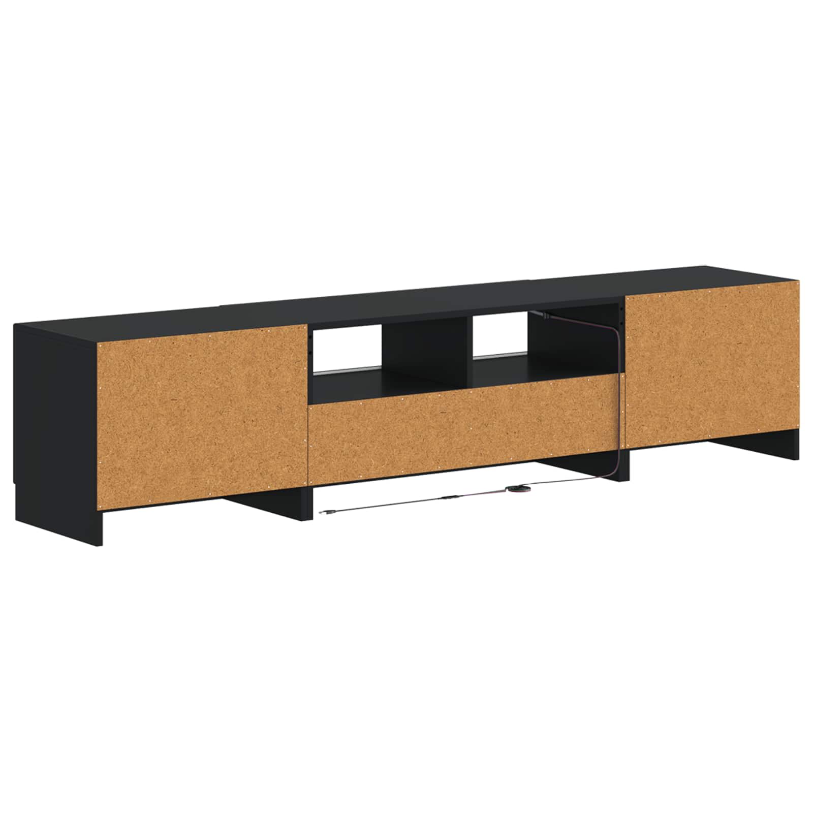 Meuble TV LED 5 pièces Noir Bois d'ingénierie