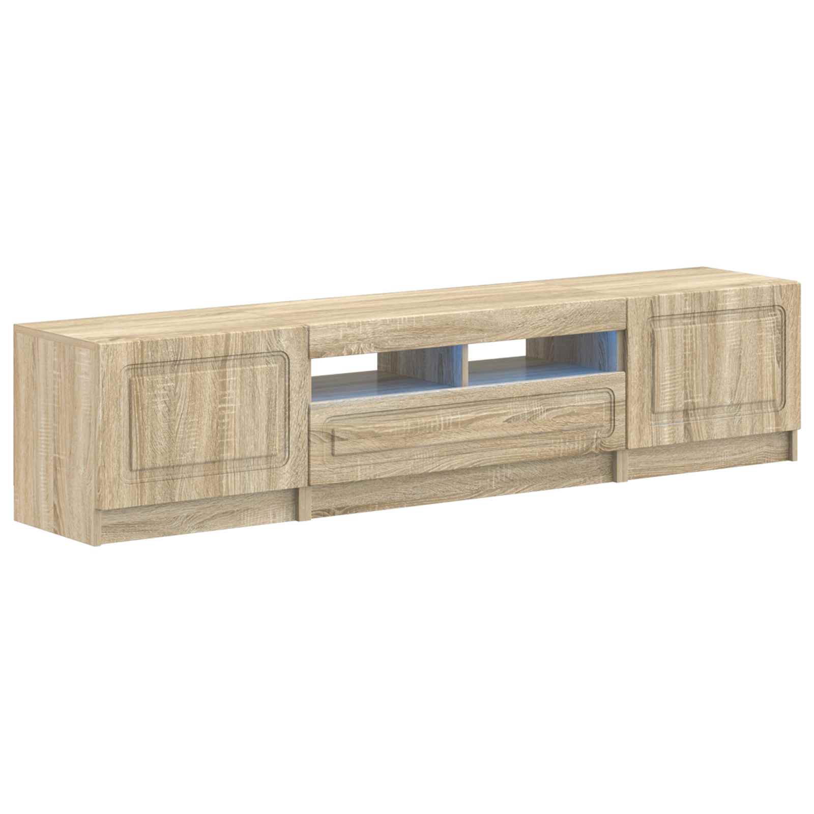 Meuble TV LED 5 pièces Chêne Sonoma Bois d'ingénierie