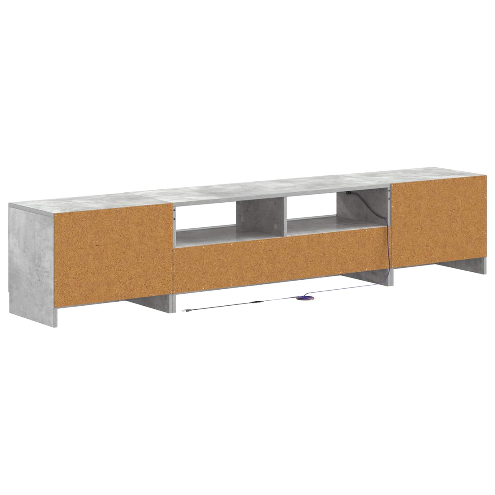 Meuble TV LED 5 pièces Gris béton Bois d'ingénierie