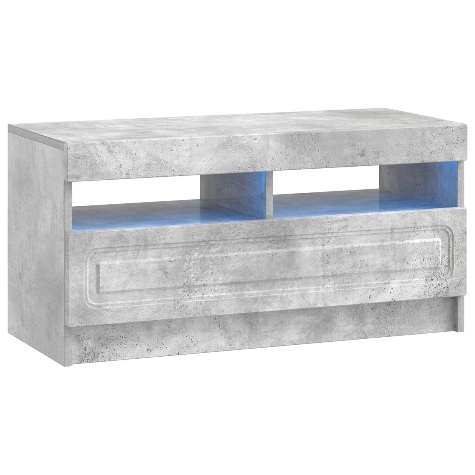 Meuble TV LED 5 pièces Gris béton Bois d'ingénierie