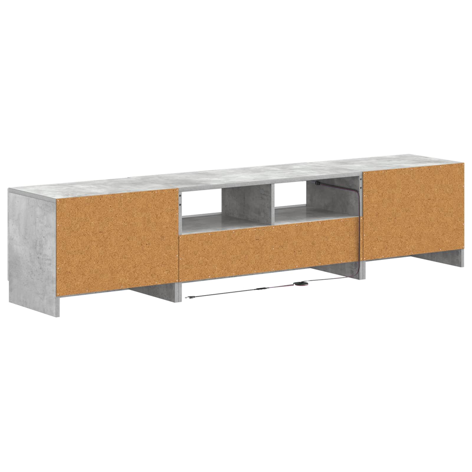 Meuble TV LED 5 pièces Gris béton Bois d'ingénierie