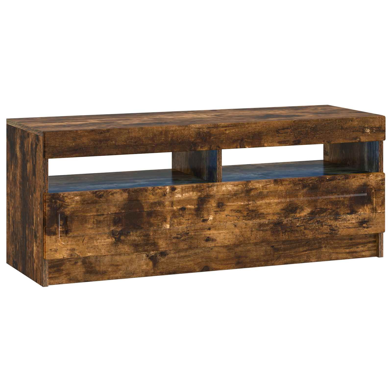 Meuble TV LED 5 pièces Chêne fumé Bois d'ingénierie