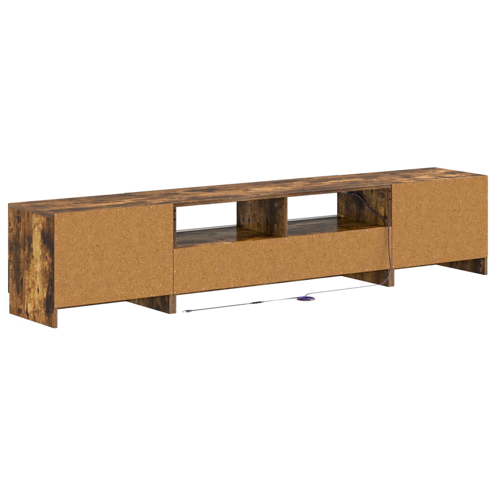 Meuble TV LED 5 pièces Chêne fumé Bois d'ingénierie