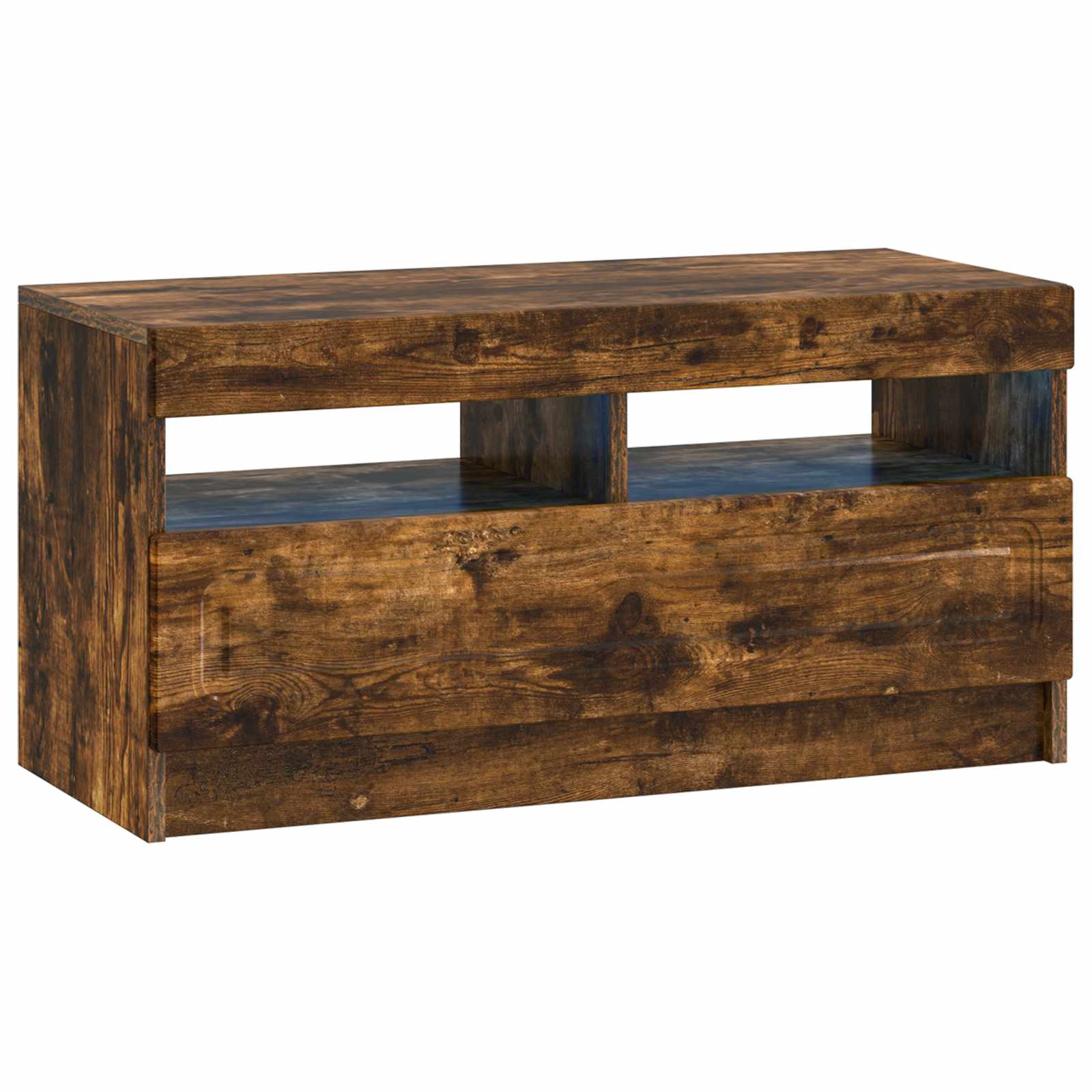 Meuble TV LED 5 pièces Chêne fumé Bois d'ingénierie