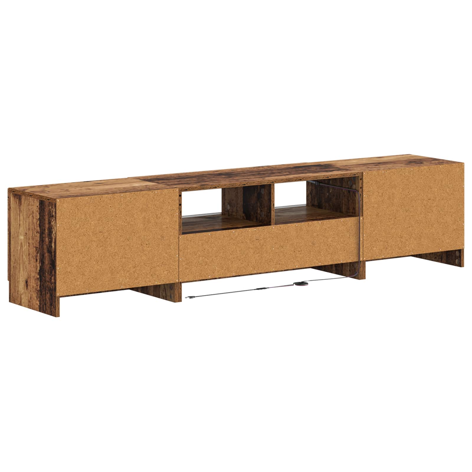 Meuble TV LED 5 pièces Bois ancien Bois d'ingénierie