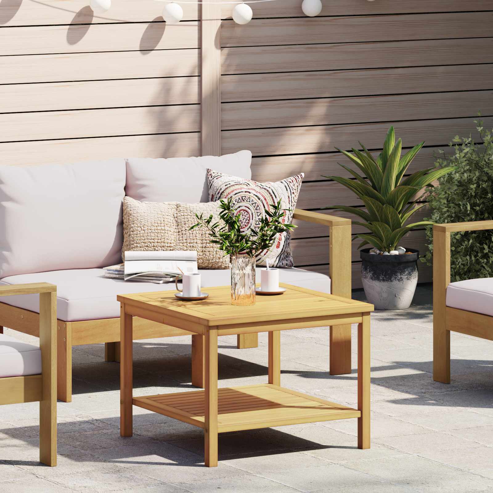 Table d'appoint Huile Naturelle 60 x 60 x 45 cm - XIOS