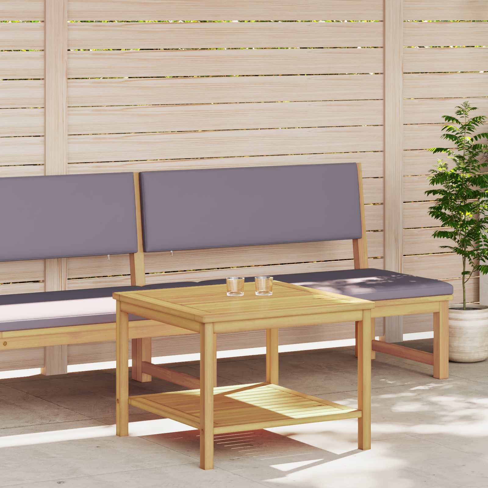 Table d'appoint Huile Naturelle 60 x 60 x 45 cm - XIOS