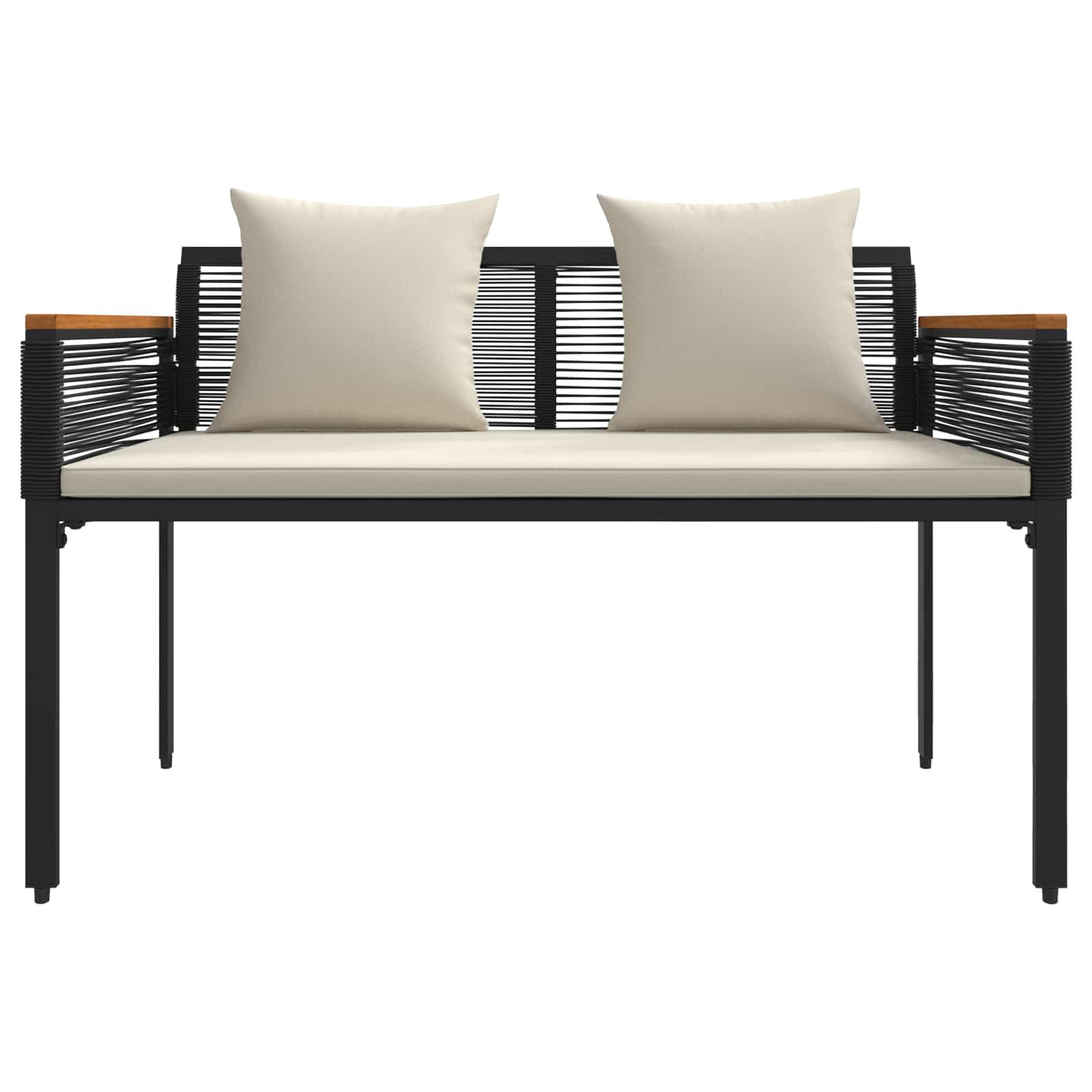 Ensemble de meubles d'extérieur Noir et blanc crème polyrotin - XIOS