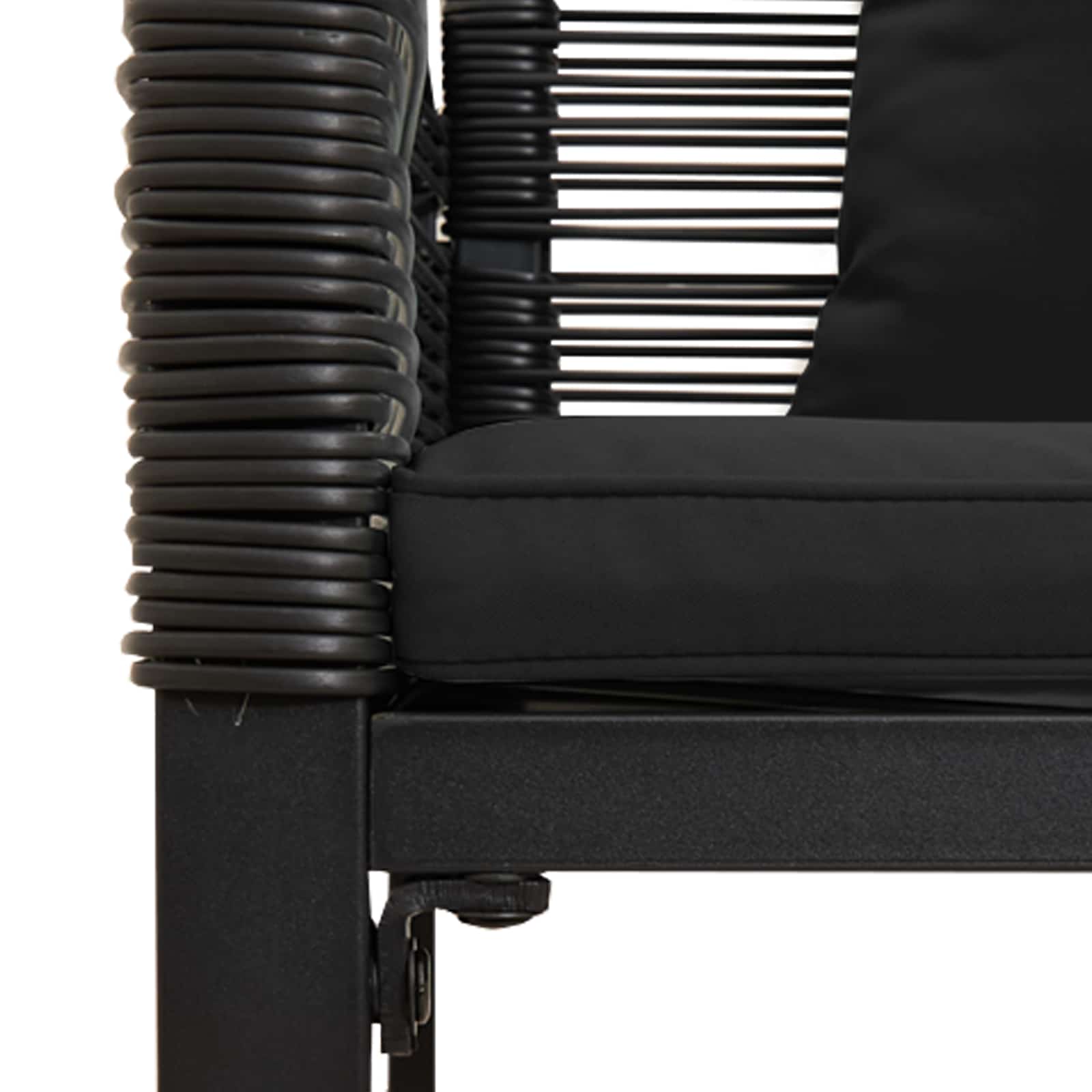 Ensemble de meubles d'extérieur avec coussin Noir polyrotin - XIOS