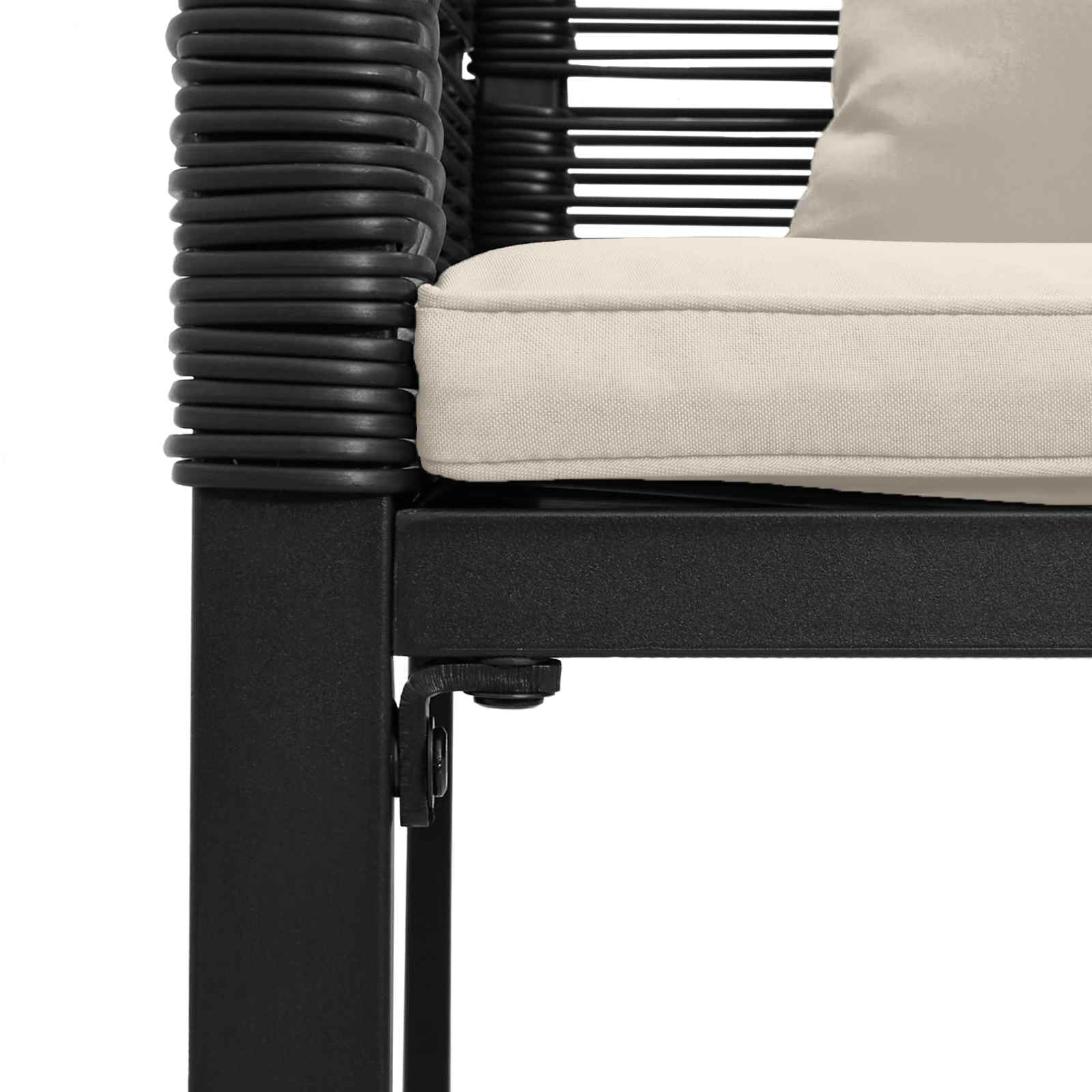 Ensemble de meubles d'extérieur Noir et blanc crème polyrotin - XIOS