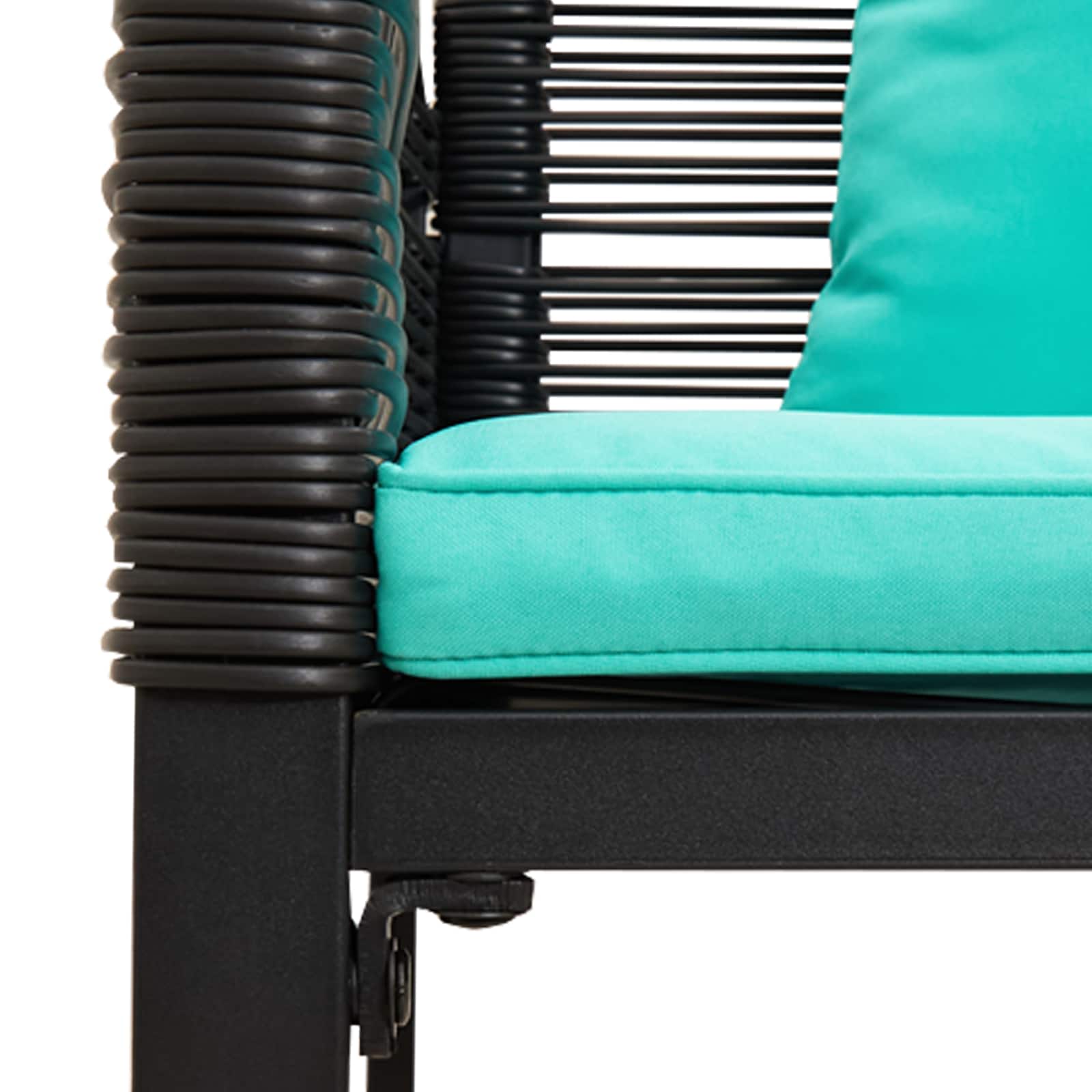 Ensemble de meubles d'extérieur Noir et turquoise polyrotin - XIOS