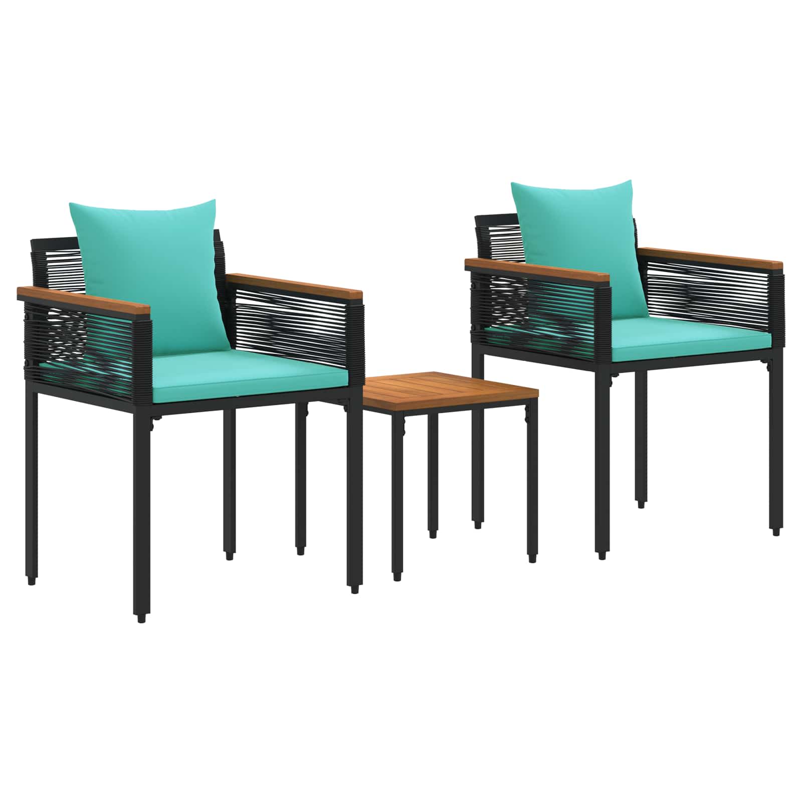 Ensemble de meubles d'extérieur Noir et turquoise polyrotin - XIOS