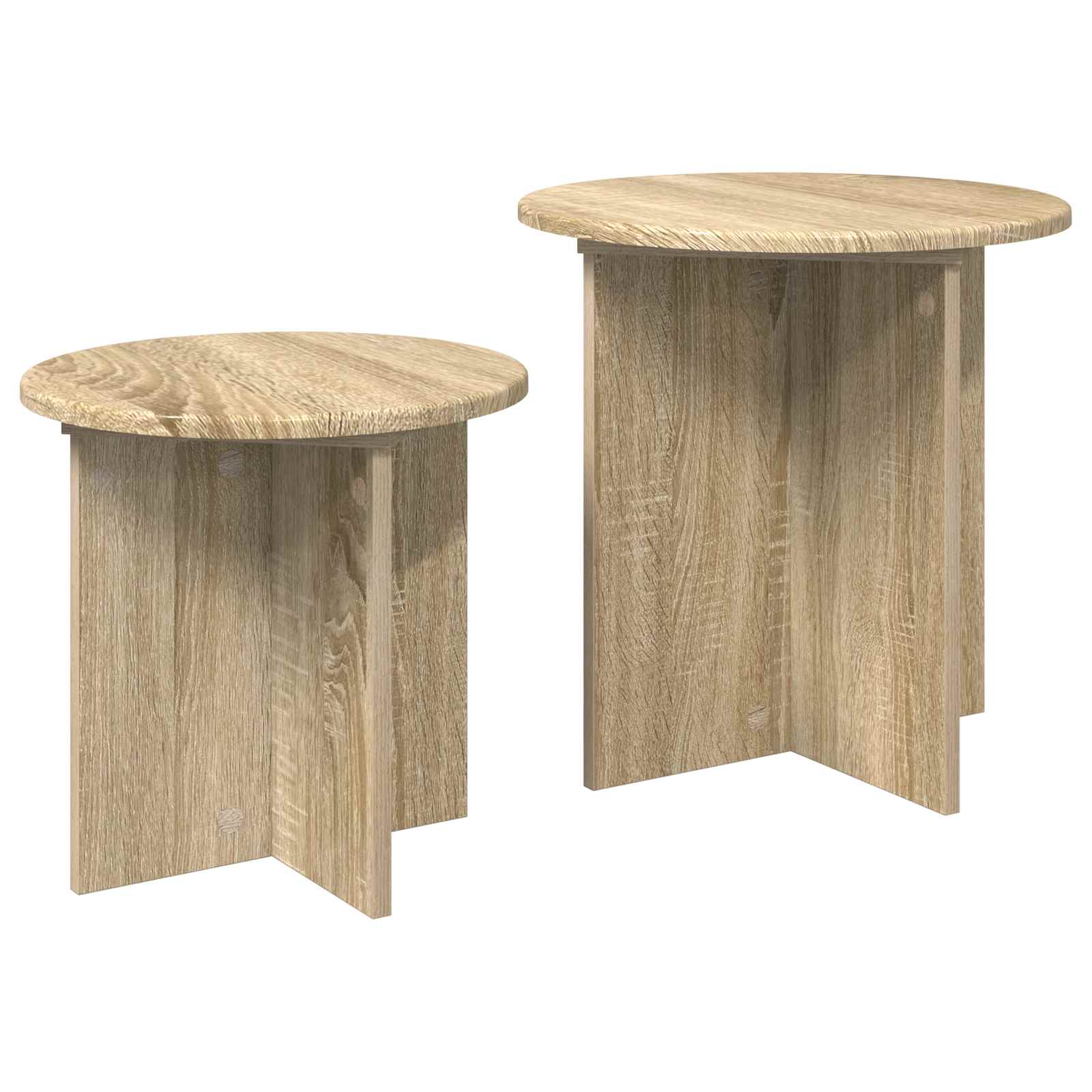 Ensemble de tables d'appoint 2 pc Chêne Sonoma Ø 45 x 45 cm - XIOS