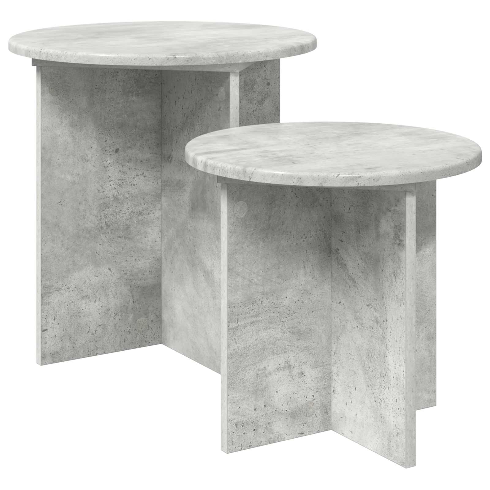 Ensemble de tables d'appoint 2 pc Gris béton Ø 45 x 45 cm - XIOS