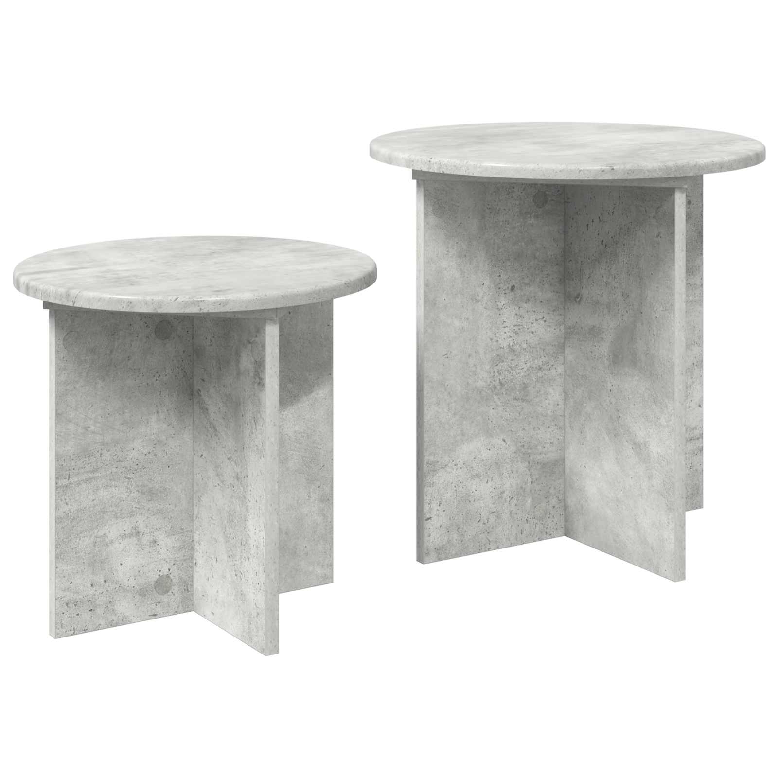 Ensemble de tables d'appoint 2 pc Gris béton Ø 45 x 45 cm - XIOS