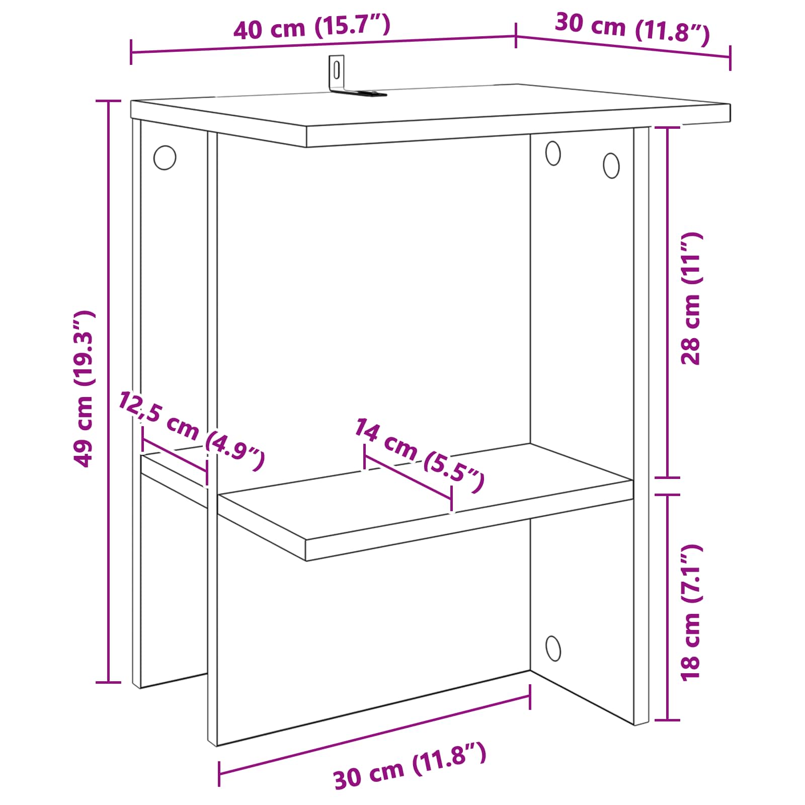 Table basse 2 pcs Sonoma gris 40 x 30 x 49 cm Bois d'ingénierie - XIOS
